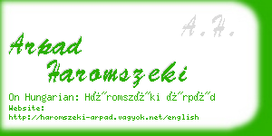 arpad haromszeki business card